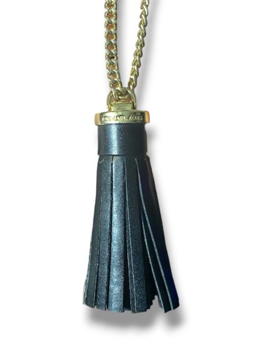 MICHAEL KORSM - Collection Leather Tassel Bag Charm BLACK/GOLD
